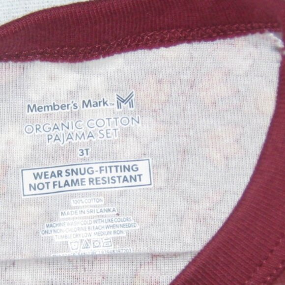 Members Mark Toddler & Girls 4-Piece Organic Cotton Vintage Floral Pajama Set 3T - Picture 6 of 8